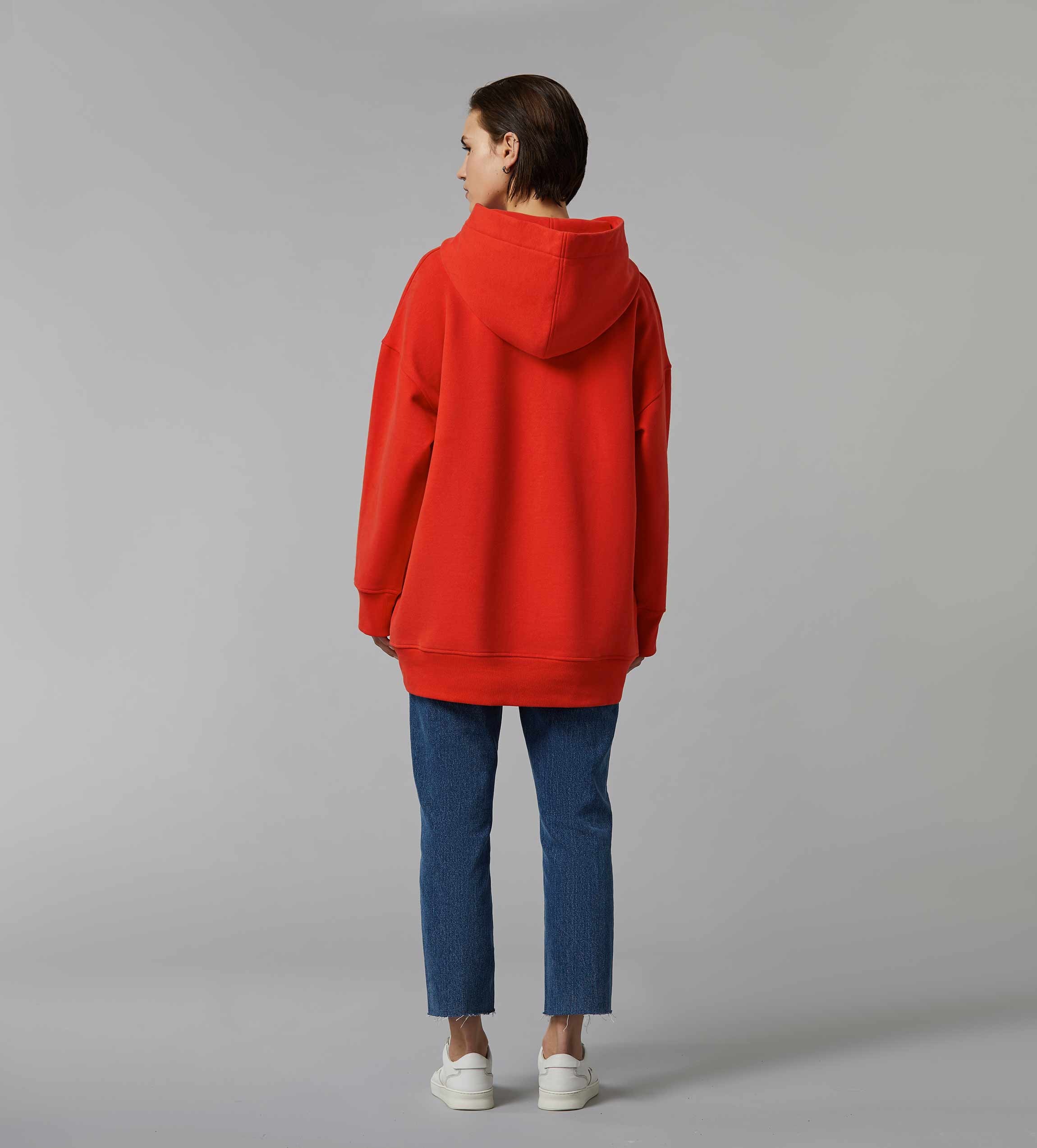 PLAIN OVERSIZED HOODIE - RED