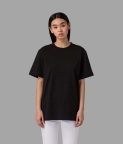 PLAIN OVERSIZED T-SHIRT (WOMEN) - BLACK - 1