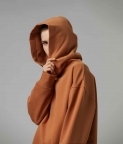 PLAIN OVERSIZED HOODIE - CLAY BROWN - 4