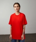 PLAIN OVERSIZED T‑SHIRT (WOMEN) - RED - 1