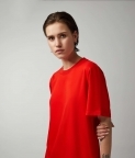 PLAIN OVERSIZED T‑SHIRT (WOMEN) - RED - 2