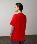 PLAIN OVERSIZED T‑SHIRT (WOMEN) - RED - 3