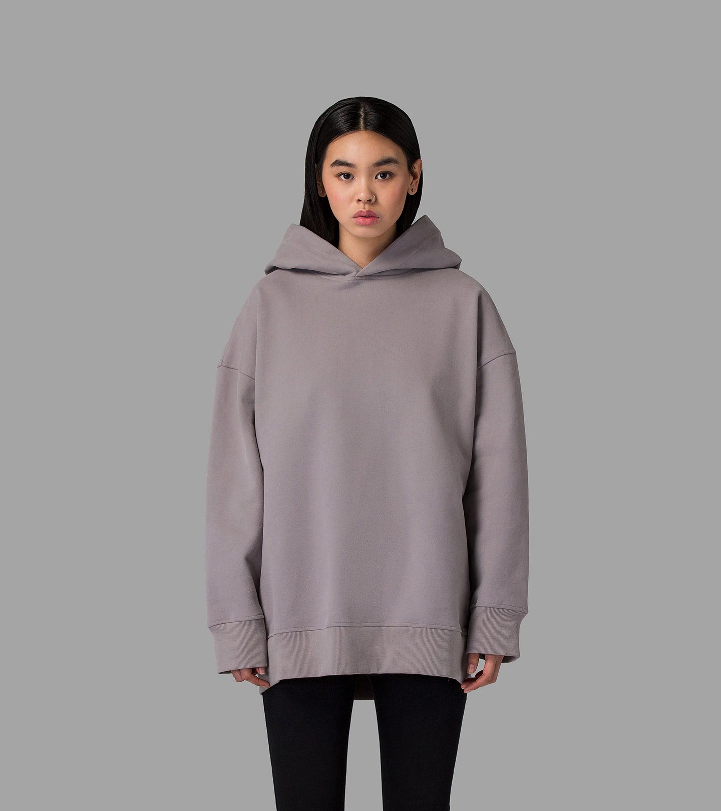 PLAIN OVERSIZED HOODIE - PALE LILAC