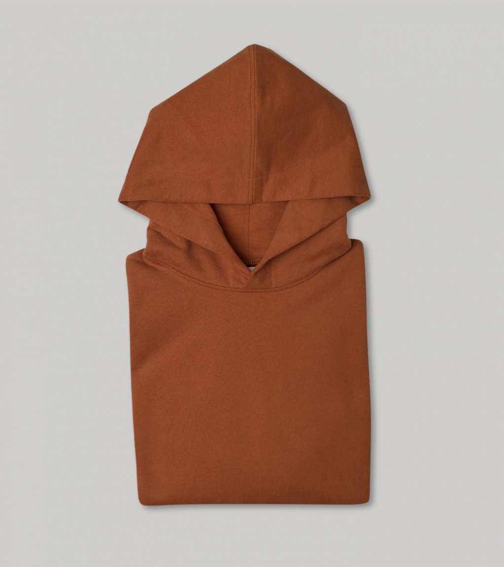 PLAIN OVERSIZED HOODIE - CLAY BROWN - 5