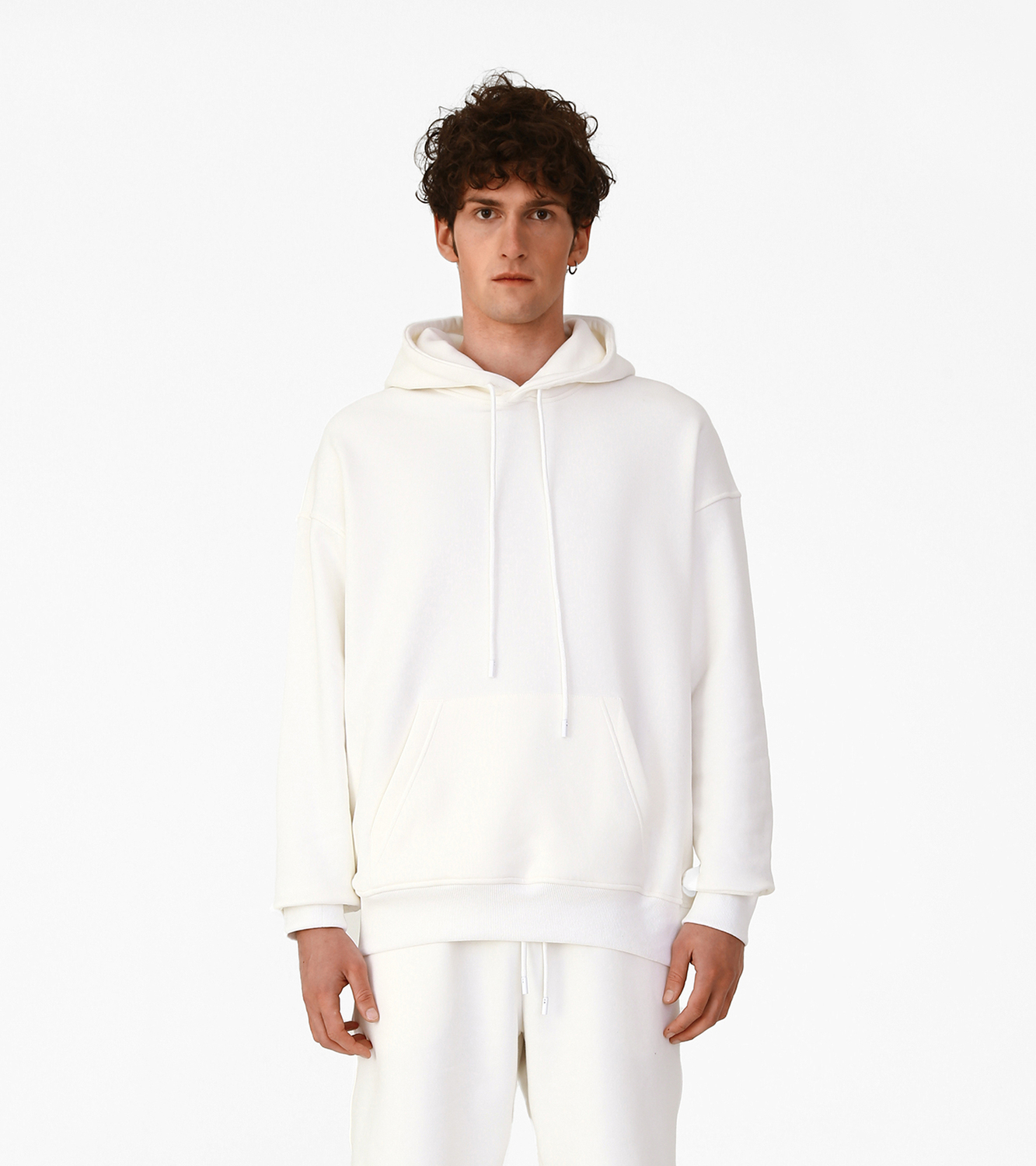 RELAXED HOODIE WHITE (MEN) - 1